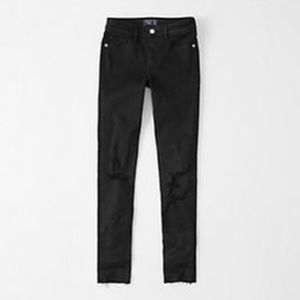 Midrise Super Skinny Jeans (Ripped) Raw Ankle